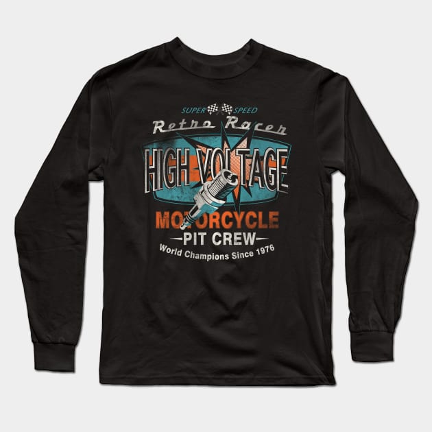 Motorcycle Pit Crew Long Sleeve T-Shirt by Red Rov